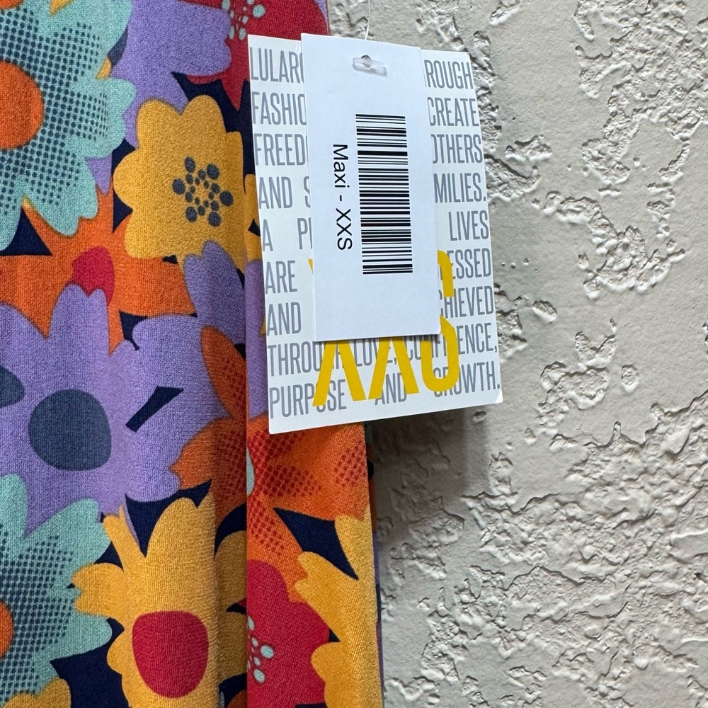 NWT LuLaRoe Maxi Skirt XXS Bright Floral Print Stretch - Picture 6 of 8